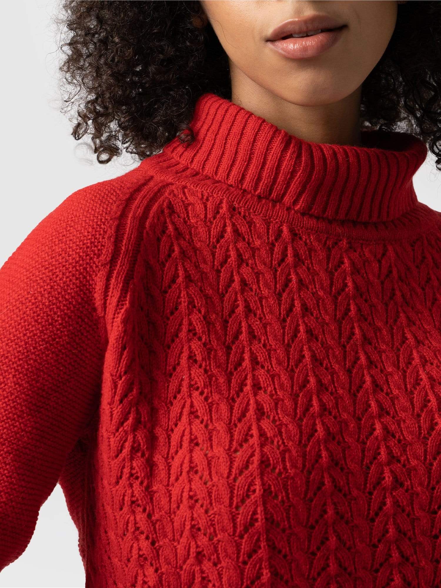 Glen Cable Knit Jumper Red - Women's Jumpers | Saint + Sofia® EU